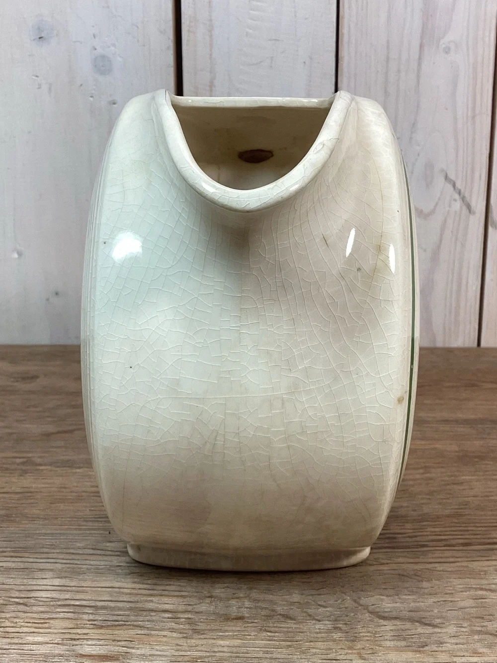 Stained & Crazed Vintage Yellow Rose Disc Pitcher
